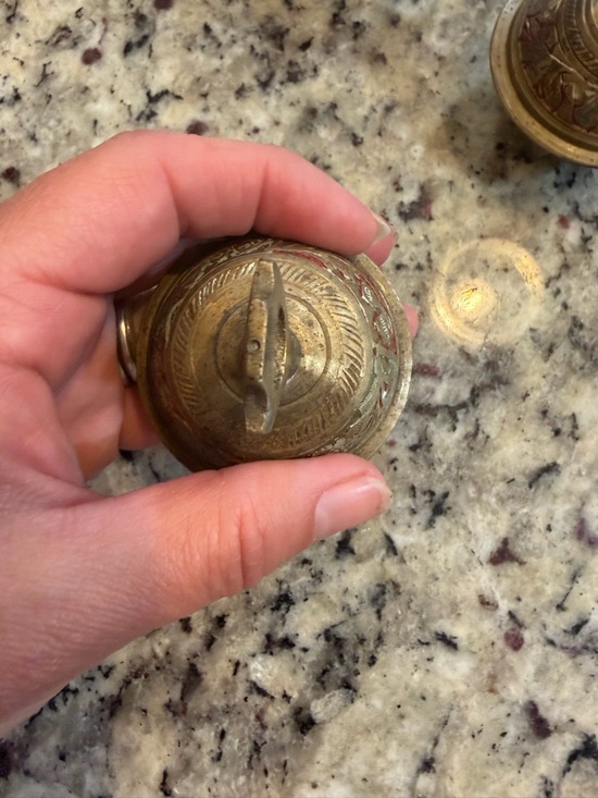 Vintage Indian Brass Elephant Claw Bells (Set of 3) - Picture 7 of 10